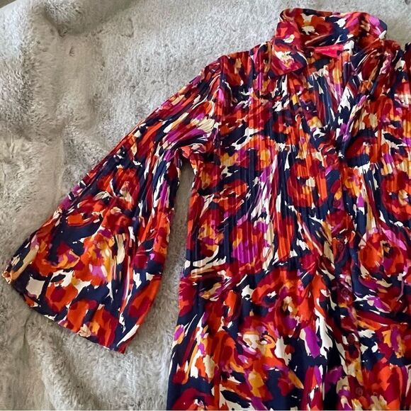 Sunny Leigh hi low button down shirt with pleats size M multicolor - Picture 16 of 16